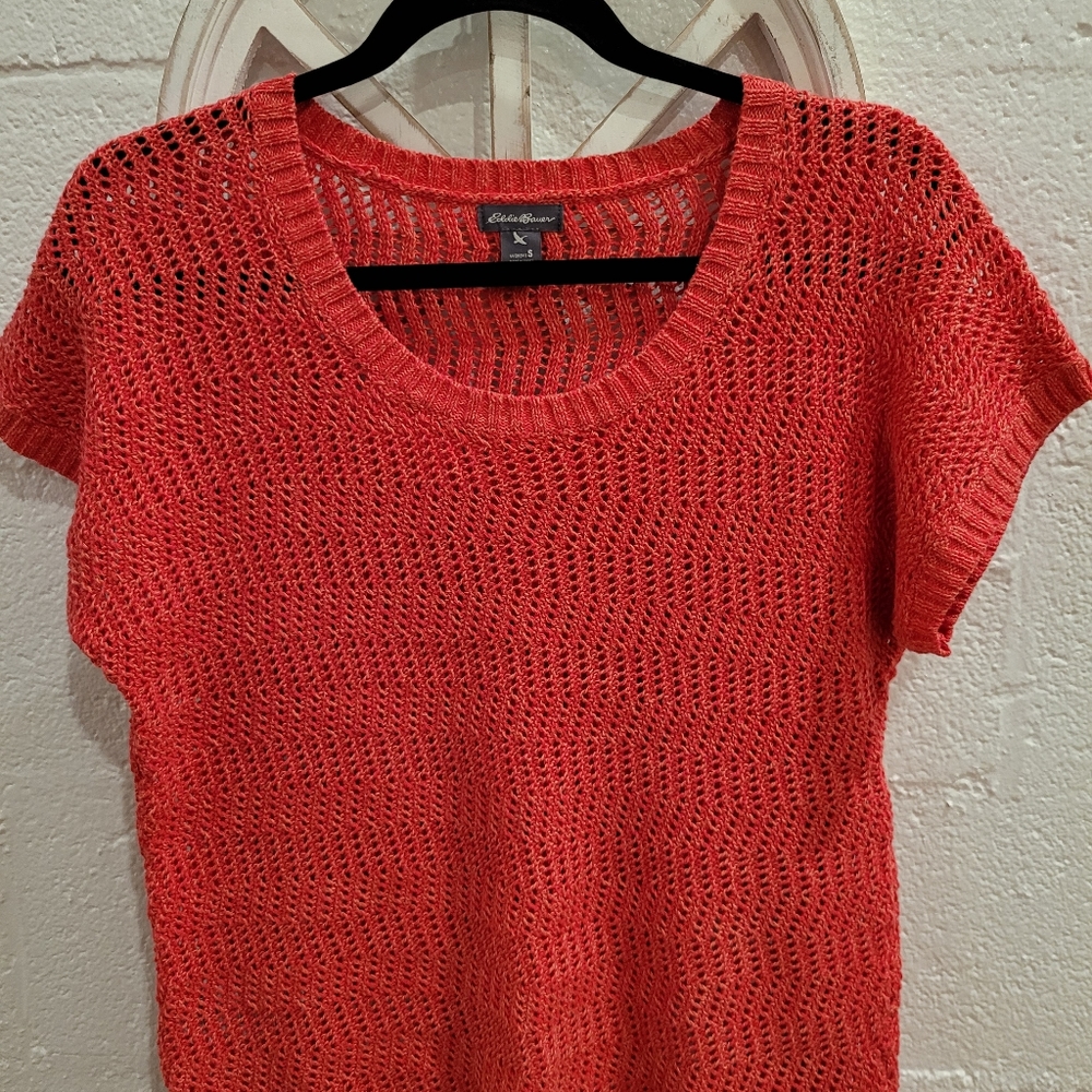 Pink Crochet Eddie Bauer Sweater